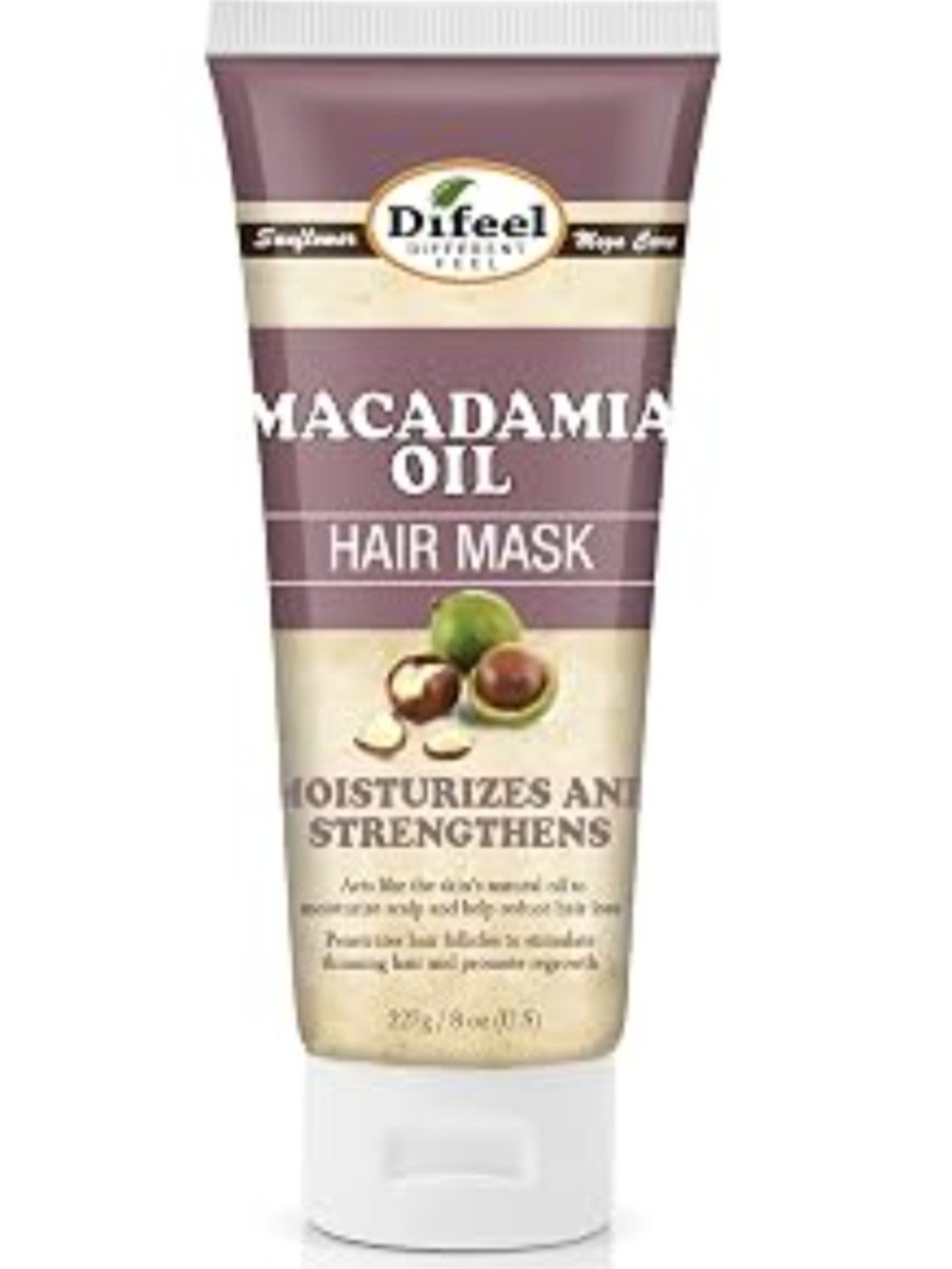 Difeel Macadamia Oil Hair Mask - Brown & Cream Tube New